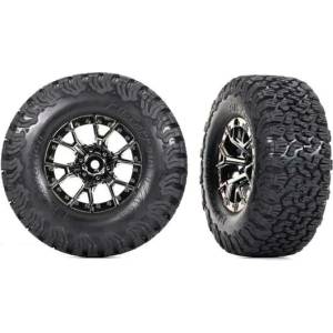 Traxxas Гуми Tires & wheels, assembled, glued (Traxxas Ford Raptor R black chrome wheels, BFGoodrich All-Terrain T/A KO2 tires, foam inserts) (2) (4WD front/rear, 2WD rear) TRX10187-BLKCR (TRX10187-BLKCR)