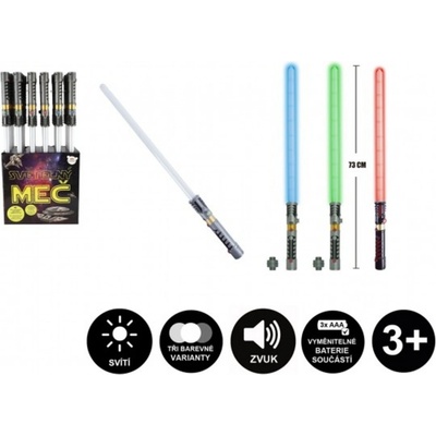 Teddies Meč světelný vesmírný 73 cm na baterie