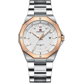 Curren Мъжки часовник Naviforce Jecoral, Неръждаема стомана, Сребрист / Златист (NAVIFORCE-9200S-SILVER-GOLD)