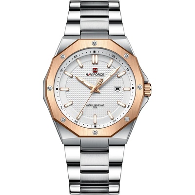 Curren Мъжки часовник Naviforce Jecoral, Неръждаема стомана, Сребрист / Златист (NAVIFORCE-9200S-SILVER-GOLD)