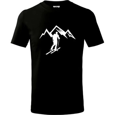 Skialp výlet na hory tričko detské Čierna