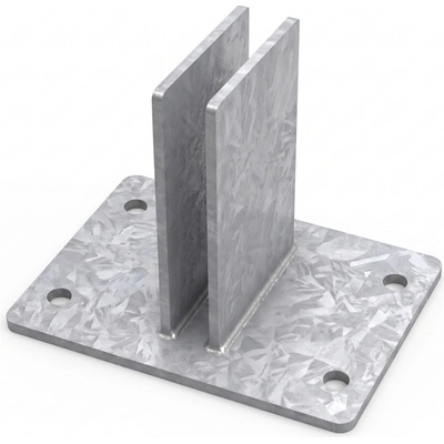 Podstavec pro sloupek Bekafix profil 70x44 mm k instalaci na podezdívku, antracit, pozinkovaný, poplastovaný