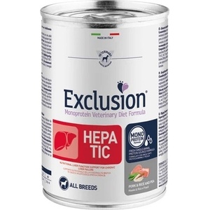 Exclusion Hepatic All Breeds pork, rice & pea 400 g