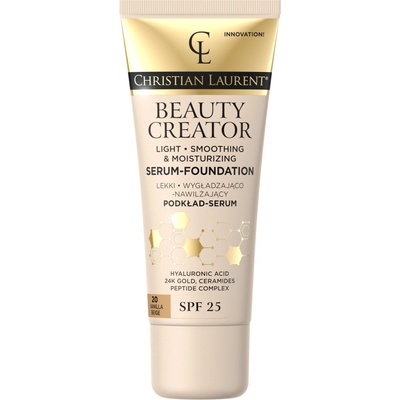 Christian Laurent Beauty Creator vyhladzujúci a hydratačný make-up na tvár s SPF25 20 vanilla beige 30 ml