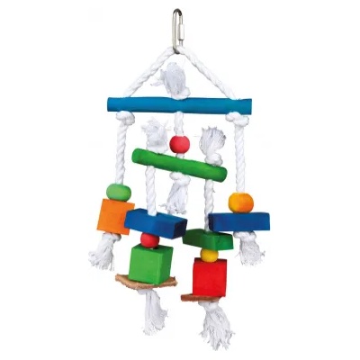 TRIXIE Colorful Bird Toy -Дървена, шарена играчка за папагали 24 см