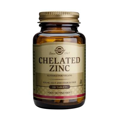 Solgar Chelated Zinc 22 mg, 100 tablets