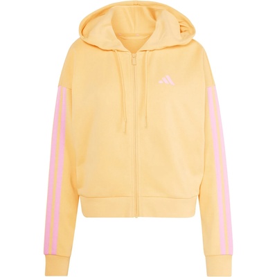 Adidas Дамско яке за тренировка adidas Women's 3-Stripes French Terry Full Zip Hoodie Training jacket - Semi Ice Tangerine / St Tropic Bloom (103-2964-0214)