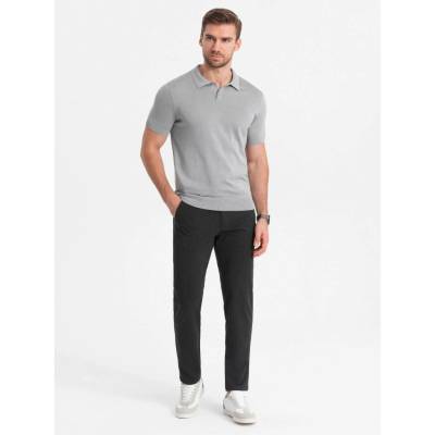 Ombre Elegant men's SLIM FIT chino pants graphite černá