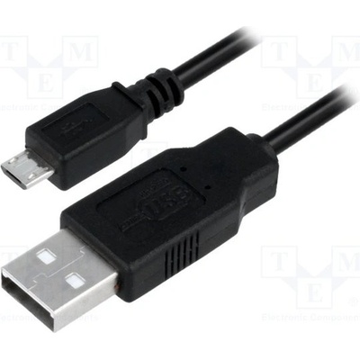 Logilink CU0060 USB A vidlice, USB B micro vidlice, niklovaný, 5m, černý