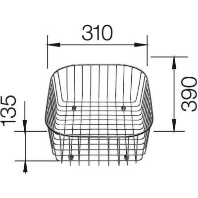 Koš na nádobí z nerezové oceli BLANCO 220573 392 x 312 x 148 mm