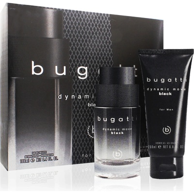 Bugatti Dynamic Move Black Sada EDT 100 ml + sprchový gel 200 ml