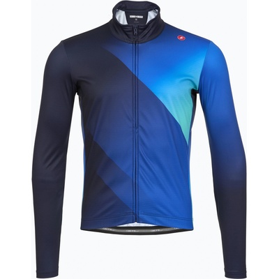 Castelli Мъжка блуза с дълъг ръкав за колоездене Castelli Amplify Thermal belgian blue/azzurro italia/pool blue