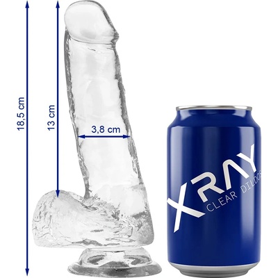 Xray Clear Cock With Balls 18.5cm X 3.8cm