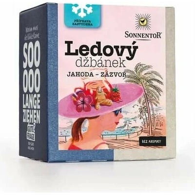 Sonnentor Ledový džbánek jahoda zázvor bio 44,8 g pyramida balení 6 ks