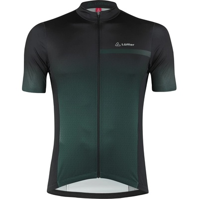 Löffler Мъжка фланелка с къс ръкав за колоездене Löffler Bike Jersey Full-Zip Coogan Mid Cycling jersey - Forest - размер 60 (EU) (056-3495-0418)