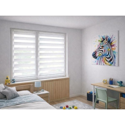 ZEBRA-SHOP Roleta DEN A NOC MINI PROMO bílá BH 3800 šedá, 150 x 30 cm