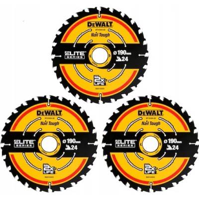 3x Kotouč na dřevo 190x30 mm ELITE DeWALT DT10399