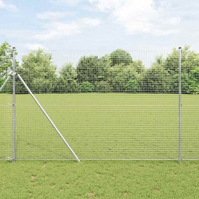 OMAXI Zemní upevnění svařované drátěné ploty 25 x 1,5 m Stříbrná 267849