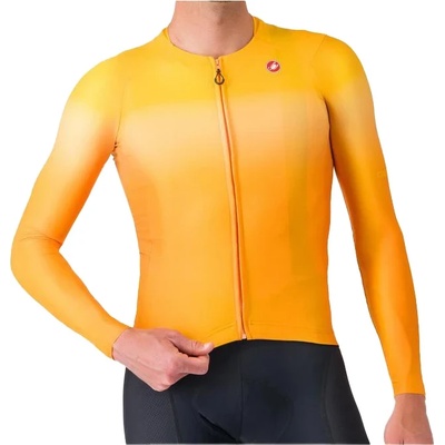 Castelli Мъжка фланелка с дълъг ръкав за колоездене Castelli UPF Long Sleeve Jersey Cycling jersey - Vivid Orange - размер M (056-3894-0213)