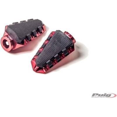 Stupačky bez adaptérov PUIG TRAIL 7319R červená s gumou