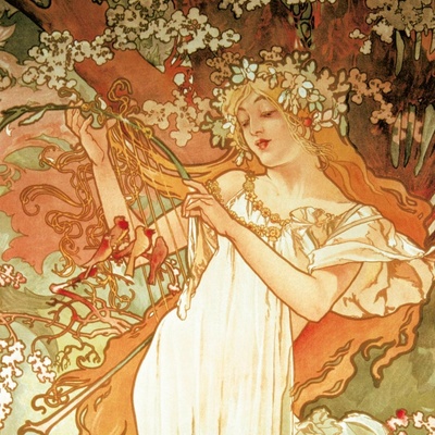 Poznámkový Alfons Mucha nástenný 2026