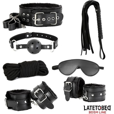 LateToBed BDSM Line 7 Bondage Pieces Set Black