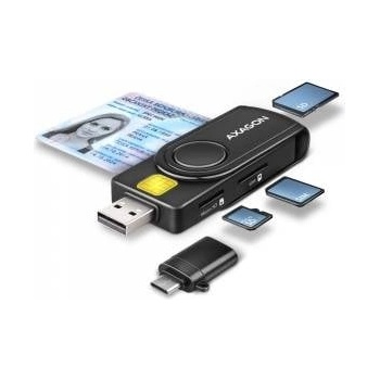 AXAGON CRE-SMP2A ID card reader & SD/microSD/SIM card PocketReader USB