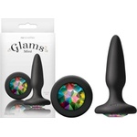 Мини анален плъг с кристали, истинско изкушение - Glams Mini Black (NSTOYS0712)