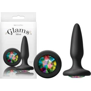  Мини анален плъг с кристали, истинско изкушение - Glams Mini Black (NSTOYS0712)
