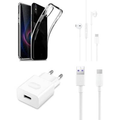 Huawei P20 Pro EU Box Kit - оригинална кутия с оригинални аксесоари на Huawei (захранване, слушалки, кабел и калъф) (bulk)