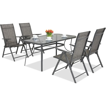 Garden Point Метални мебели за градина Modena/Rosario за 4 души Garden Point, антрацит (GAP388-4)