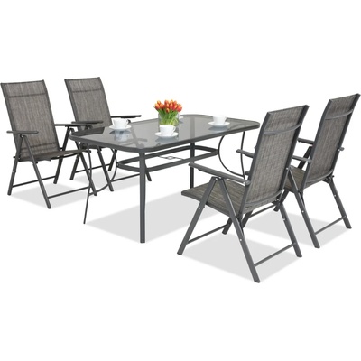 Garden Point Метални мебели за градина Modena/Rosario за 4 души Garden Point, антрацит (GAP388-4)