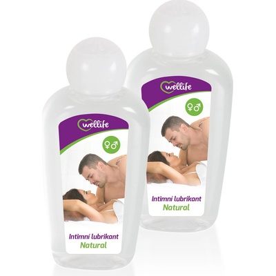 Wellife Lubrikační gel NATURAL 130 ml 2 ks