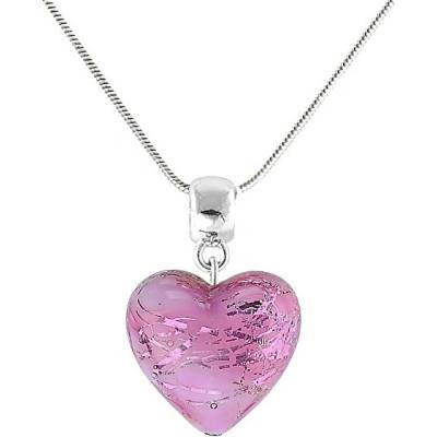 Lampglas Romantický náhrdelník sakura flower s rýdzim striebrom v perle NLH35