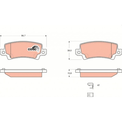 Sada brzdových platničiek kotúčovej brzdy TRW GDB3289 GDB3289
