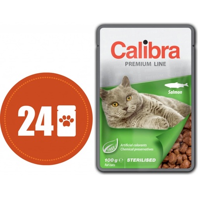 Calibra Premium Line Sterilised Adult Salmon 24 x 100 g