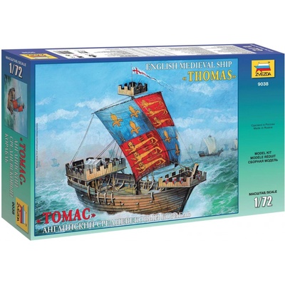 ZVEZDA Model Kit loď 9038 English Medieval Ship Thomas 1:72