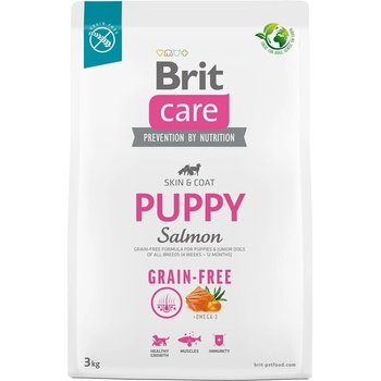 Brit Brit Care Dog Grain-Free Puppy Salmon Храна за кучета, суха, за малки и подрастващи от всякакви породи, от 4 седмици до 12 месеца, без зърно, със сьомга, 3kg