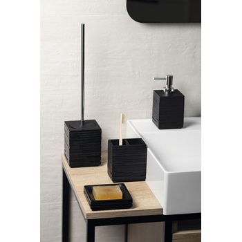 Gedy QUADROTTO WC štětka na postavení, černá