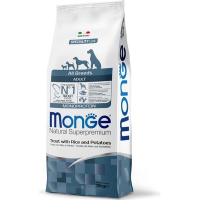 Monge Speciality Line All Breeds Adult Monoprotein pstruh rýže a brambory 12 kg