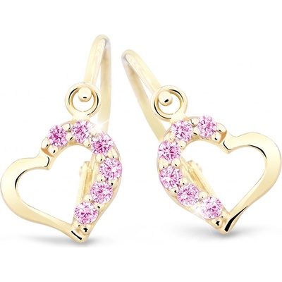 Cutie Jewellery nežné detské náušnice zo žltého zlata C2757-10-X-1 ružová