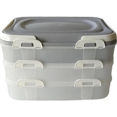 Oem Dóza Piknik s uchami 3 poschodia 40x30x27 cm