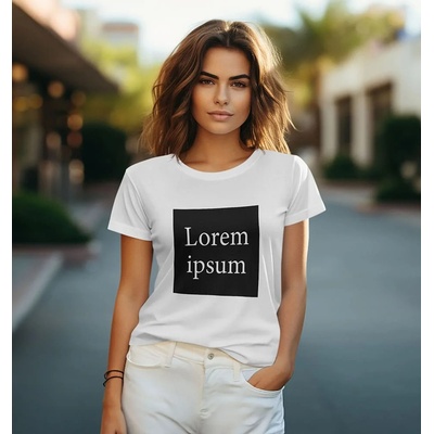 Bullshirt.sk Dámske tričko Lorem Ipsum V3 Biela