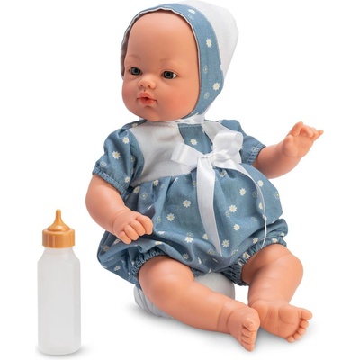 Кукла Asi Dolls - Бебе Коке, със син гащеризон на точки и шапка, 36 cm (0408081)