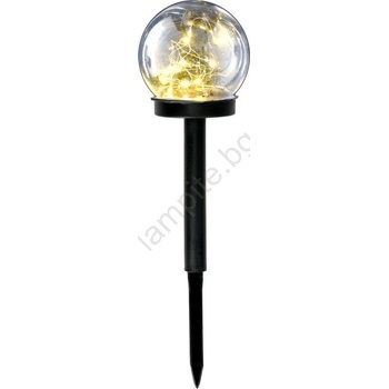 Kobi LED соларна лампа GLEAM LED/1, 2V 3000K IP44 40 mAh прозрачна/черна (KB0647)