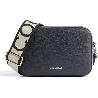Coccinelle kožená crossbody kabelka malá tmavé modrá