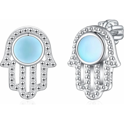 Olivie stříbrné náušnice MĚSÍČNÍ HAMSA 8136