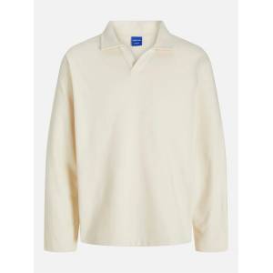 JACK & JONES Блуза Jack and Jones Men's Split Neck Sweat Crew Sweatshirt - Antique White