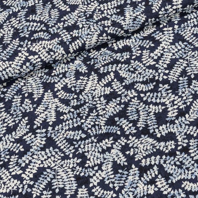Bavlněné plátno 4987/001, modrotisk kapradiny š.160cm (látka v metráži)