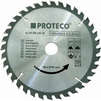 PROTECO Pilový kotouč SK 250x3.0x30 60z + redukce 30/20 mm